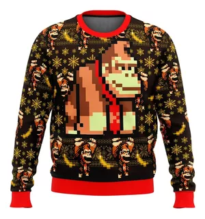 Polera Donkey Kong Ugly Sueter Polera Mario Bros Navidad