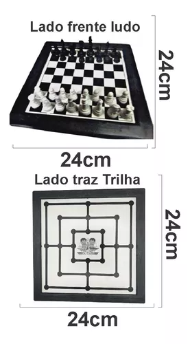 Kit 5 Jogos ( Dama E Trilha + Xadrez + Ludo + Cubo + Domino)