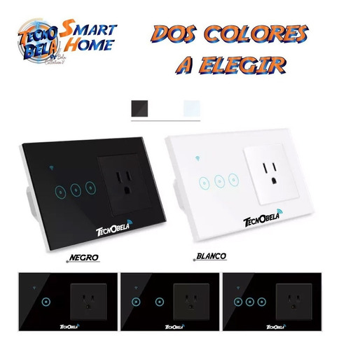 Contacto Inteligente: Enchufe + 2 Apagadores Wifi Smartlife