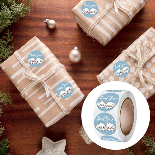 Pegatinas De Agradecimiento Etiquetas De Papel Azul