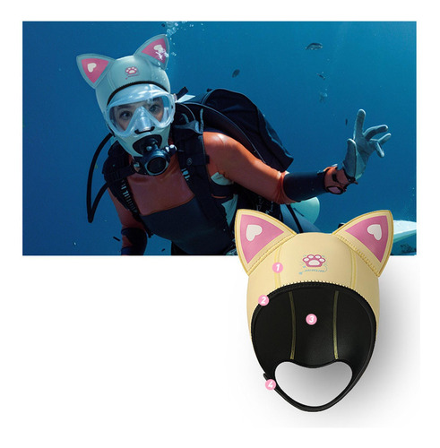Gorro De Buceo Con Capucha Para Surf Para Mujer, Gorro Negro