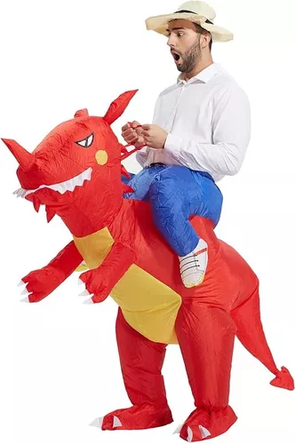 Disfraz Adulto De Rider Dinosaurio Jinete Explorador Rojo