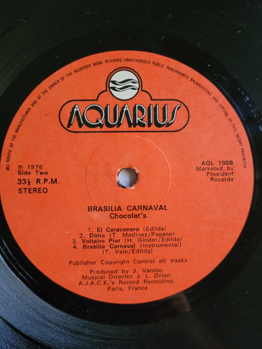 Chocolat's Brasilia Carnaval Vinilo Lp 76  Disco Funk Soul