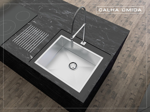 Cuba Inox Quadrada Gourmet Com Válvula 60 X 40 Cm