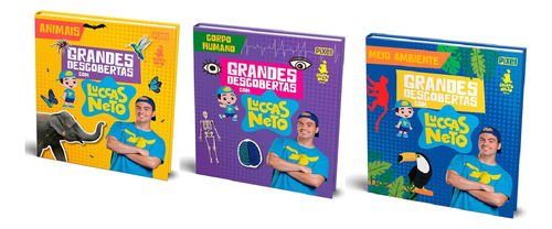 Kit C/3 Livros Descobertas - Animais, Copor Humano E Meio Ambiente - Luccas Neto - Capa Dura, De Luccas Neto. Editorial Pixel, Capa Dura Em Português
