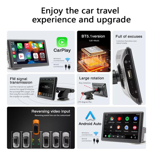 Reprodutor Portátil De P/ Carro Android Auto Carplay