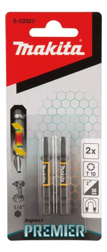 Puntas De Impacto T10 X 2 Premier 2 Piezas Makita E03327