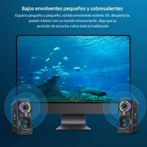 Imagen 4 de 6 de Parlante Gamer Onikuma L6 Rgb Usb, Bluetooth Y Aux