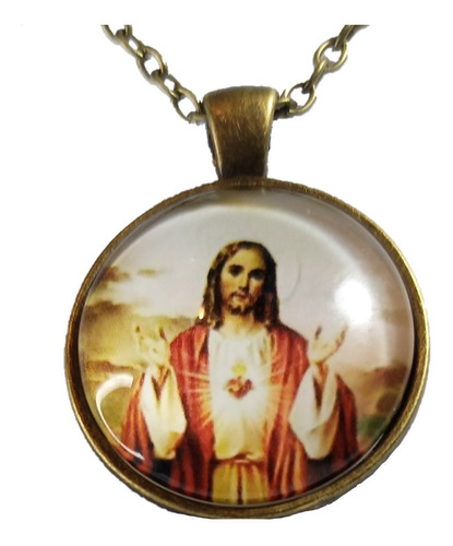 Dije Sagrado Corazón Jesús -virgen María De Guadalupe Collar