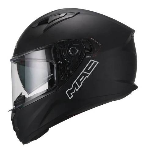 Casco Moto Mac Speed 2.0 Solid Negro Mate Doble Visor