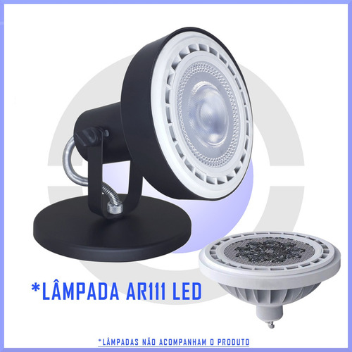Imagem 2 de 7 de Spot P/ Ar111 Led C/ Soquete Bocal Gu10 Para Sobrepor