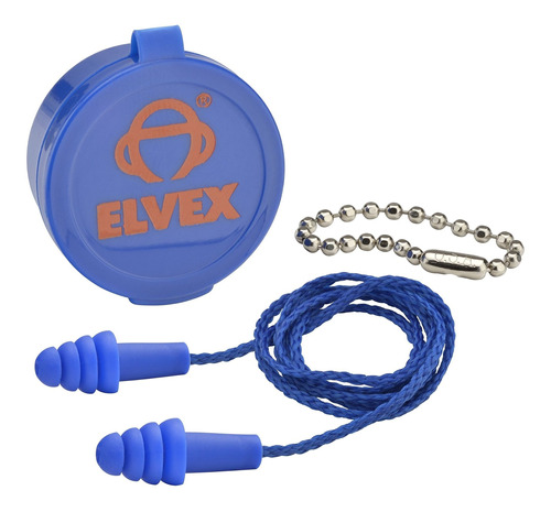 Elvex Ep-412 Quattro Cable Ear Plug Estuche Cadena