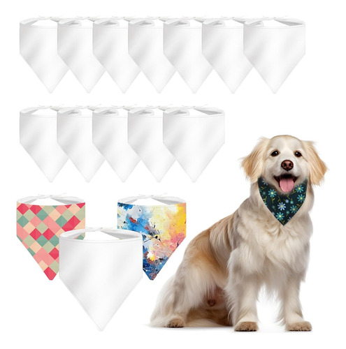 36 Pañuelos En Blanco Por Sublimación Para Perros, Bufanda N