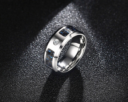 Anillo Elegante De Acero Para Compromisos.