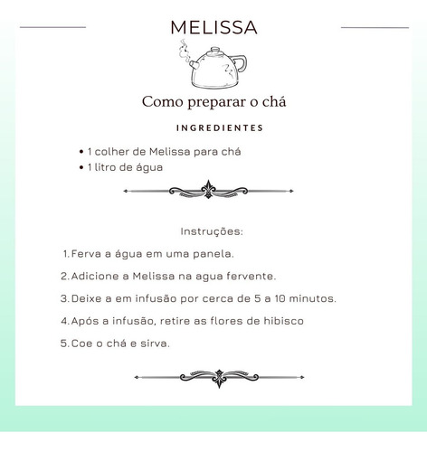 Chá Folhas Desidratadas De Melissa - 50g