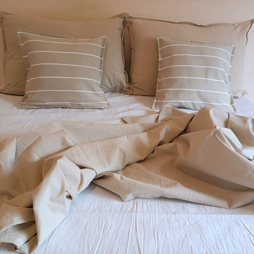 Manta Cubre Sillon Pie De Cama Tusor Rustica Deco 230x140 Cm Color Arena