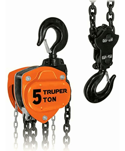 Truper Pol-5, Polipasto De 5 Ton Con Sistema De Frenado Con