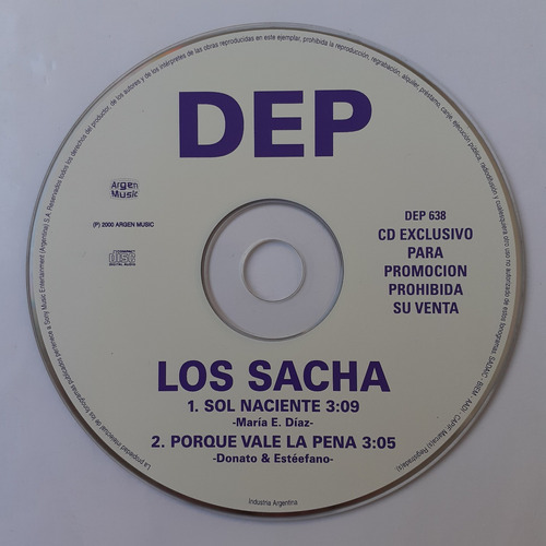 Cd Original Promo - Los Sacha (sol Naciente...)