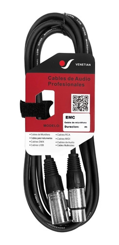 Venetian Emc Cable Micrófono Canon Xlr Macho Hembra 6 Metros