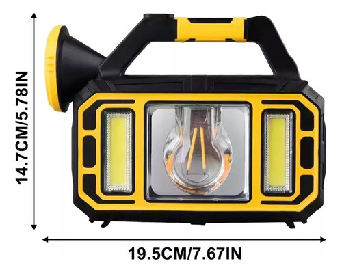 Linterna Led Solar Con 3 Modos Recargable Emergencia