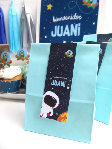 Imagen 7 de 9 de Kit Imprimible Cumpleaños Espacio Astronauta Personalizado