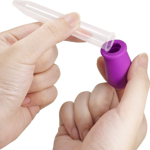 6 pipetas conta-gotas de silicone líquido para crianças, conta-gotas de cores coloridas