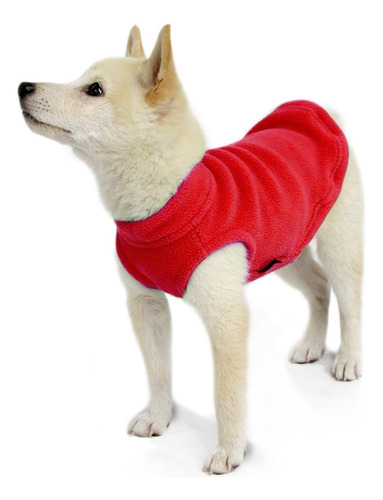 Chaqueta De Vestir Para Perros Manga Corta Polar Roja Median