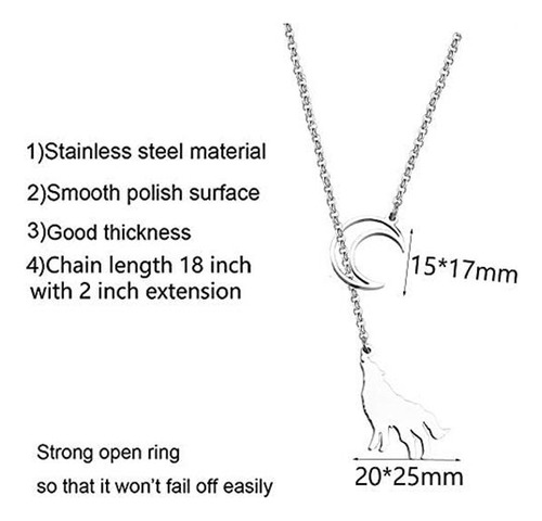 Lua Crescente Lobo Lariat Y Colar Lobo Uivando Para A Lua C