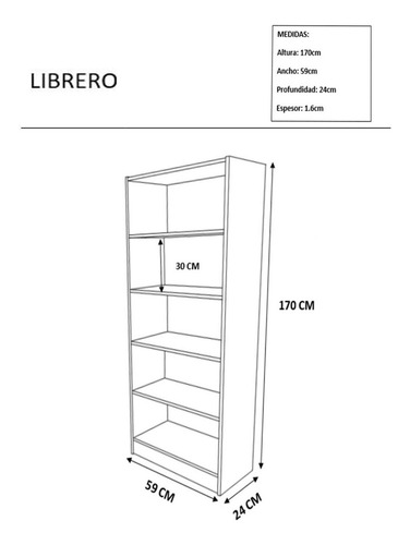 Librero Decomobil Capaldi Blanco Minimalista Color Blanco Absoluto