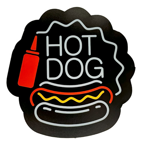 Letreiro Led Luminoso Hot Dog - Decoração Cachorro Quente Cor Preto 110V/220V (Bivolt)