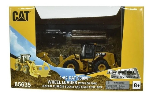 Cat 950m Wheel Loader Con Accesorios Maquinaria Escala 1/64 Color Amarillo