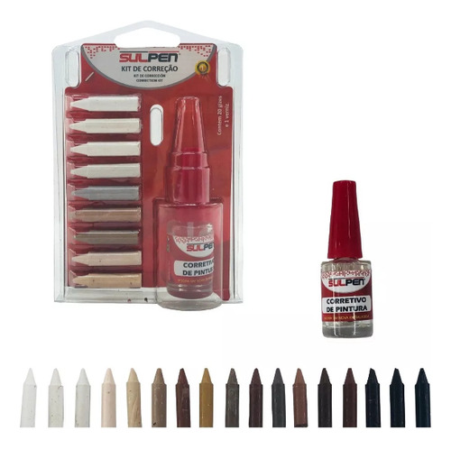 Kit De Giz + Verniz Reparos De Móveis Pisos Laminados Sulpen