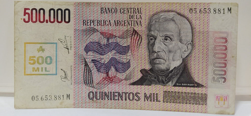 Billete 500000 Australes Transitorios Bott 2897