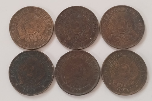 Lote#6 Monedas Dos Centavos Patacon