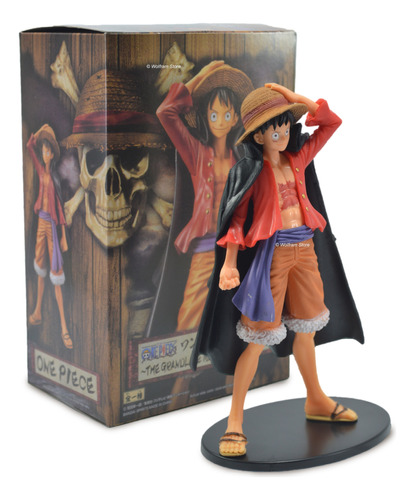 Figura Muñeco Gashapone One Piece Luffy Con Capa Parado