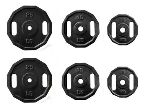 comprar Set Discos 80 Libras Barras Mancuernas De 5, 10 Y 25 Libras