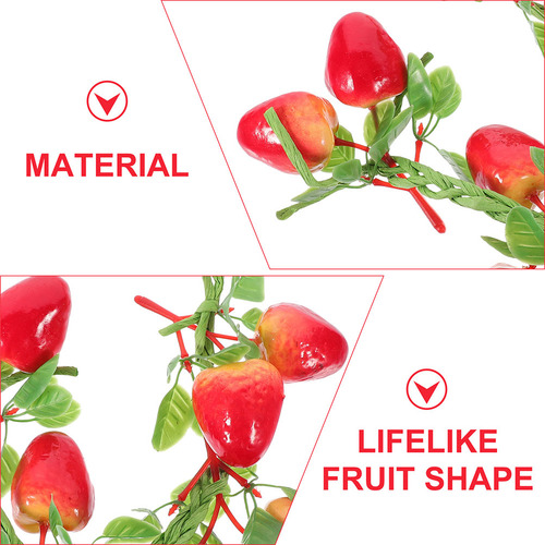 4 Unidades De Fresas Falsas: Fresas Rojas Artificiales