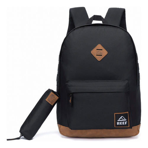 Mochila Masculina Reef Casual Faculdade Trabalho Cor Preto/marrom