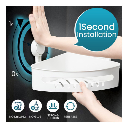 Taili Suction Corner Shower Caddy 2 Pack, Ducher Stank De De