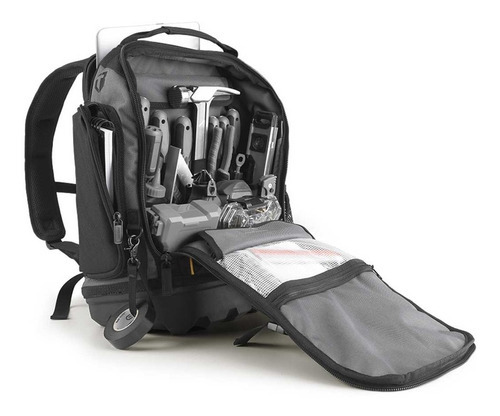 Mochila De Herramientas Laptop 31 Bolsillos 22kg Toughbuilt Color Negro