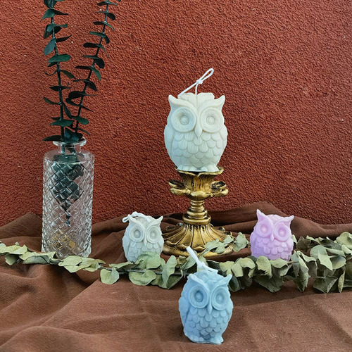 Moldes 3d Con Forma De Vela Con Forma De Búho, De Silicona,