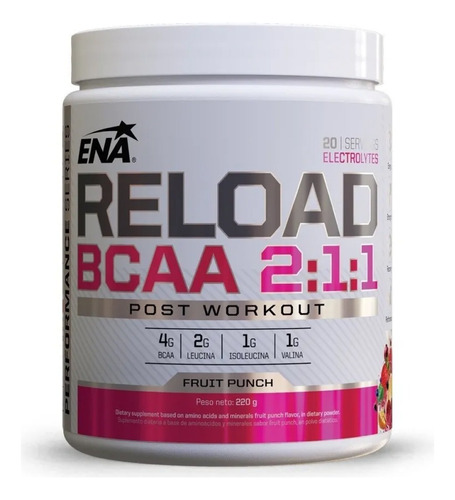 Reload 2:1:1 Ena Sport 220gr Aminoacido Recuperador Muscular