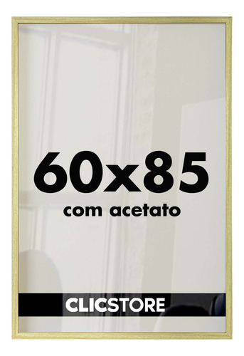 Moldura Poster 60x85 Quadro Decorativo Imagem Arte Acetato Cor Carvalho Liso