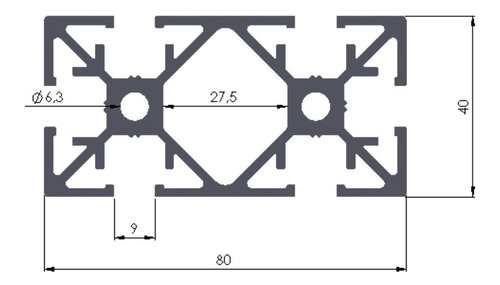 Imagen 3 de 8 de Perfil Aluminio Tipo Bosch 4080 Recto -1,5 M / Cnc Cuota