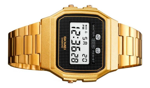 Reloj Skmei 1952g Gold , Alarma , Cronometro, Illuminator, Correa Dorado Bisel Dorado Fondo Agua