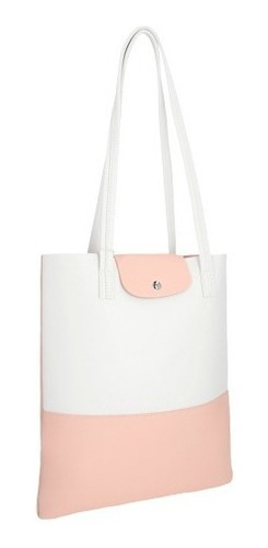 Bolsa Con Broche Magnético Y Asas Color Rosa Diseño De La Tela Lisa