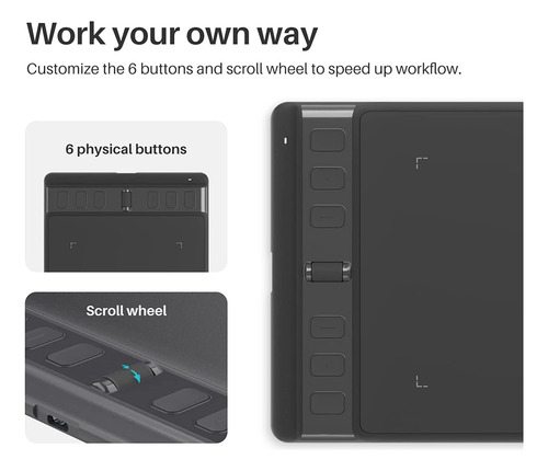 Tableta De Dibujo Huion H641p , Para Windows, Mac, Android