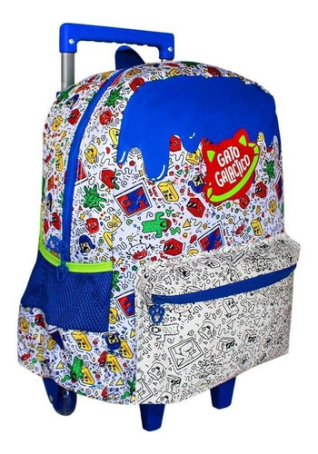Mochila Rodinhas Galactic Cat para colorear con lonchera