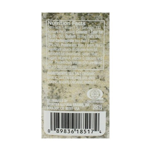 Simplemente Orgánica Sal De Ajo Orgánico Certificado, 4,7 On