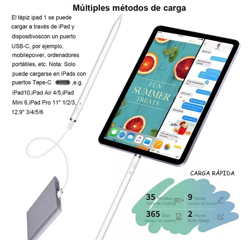 Lápiz óptico para iPad de 9ª y 10ª generación, lápiz capacitivo de carga 13  minutos más rápida para iPad Pencil, compatible con (2018-2023) Apple iPad